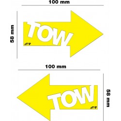 Simoni Racing ''TOW'' Αυτοκόλλητα Αυτοκινήτου 10 x 5.8cm σε Κίτρινο Χρώμα 2τμχ